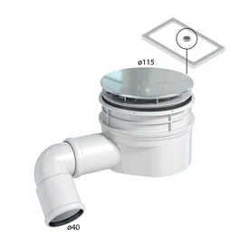 Bonde de douche sortie orientable couvercle inox diam. 90 h.85, EQUATION