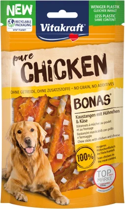Friandise pour chien VITAKRAFT BONAS filets de poulet et fromage, 80 g