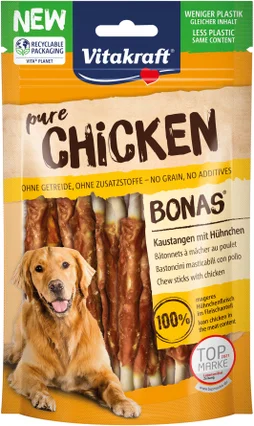 Friandise pour chien VITAKRAFT BONAS os calcium poulet, 80 g