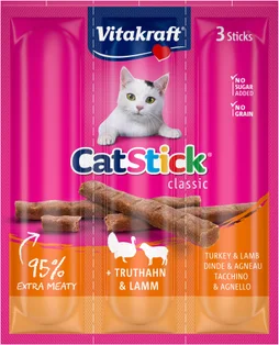 Lot de 3 friandises pour chat VITAKRAFT Stick mini dinde/agneau