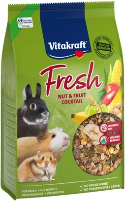 Friandise rongeur fresh nut ant fruit 300g VITAKRAFTFresh Nut et Fruit Cocktail pour varier les plaisirs dans la gamelle