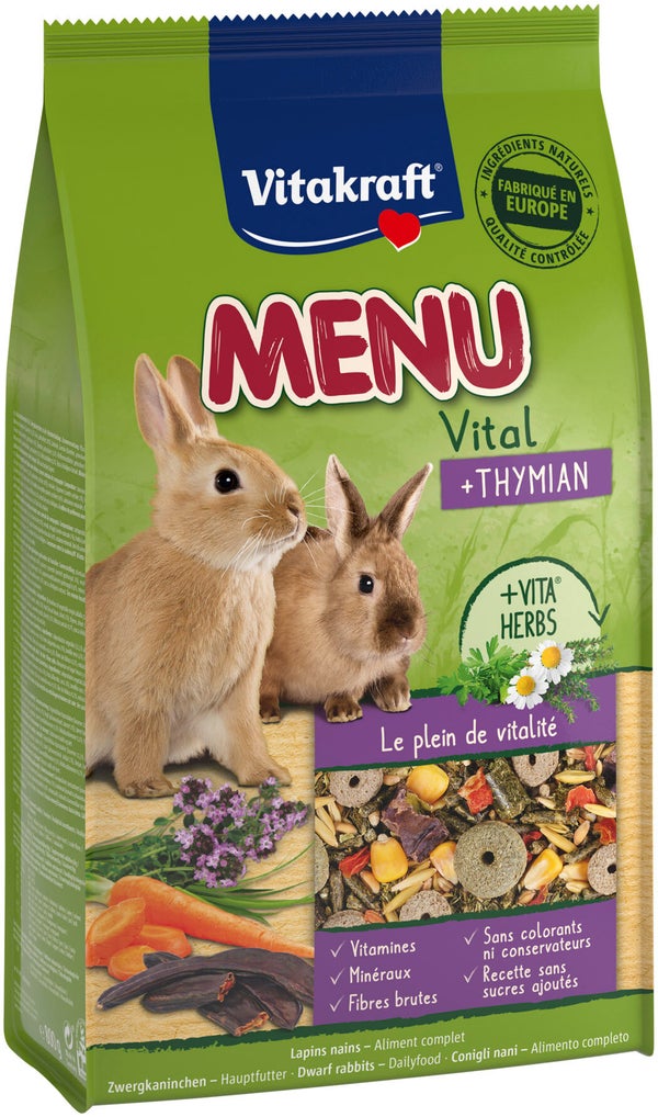 Aliment lapin nain menu au thym 800 gr VITAKRAFT