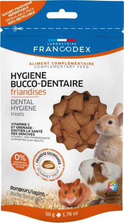 Friandise pour rongeur, hygiène bucco dentaire, vitamine C / grenade, 50 g