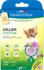 Collier insectifuge chaton geraniol/margosa/lavandin blanc 35cm  FRANCODEX