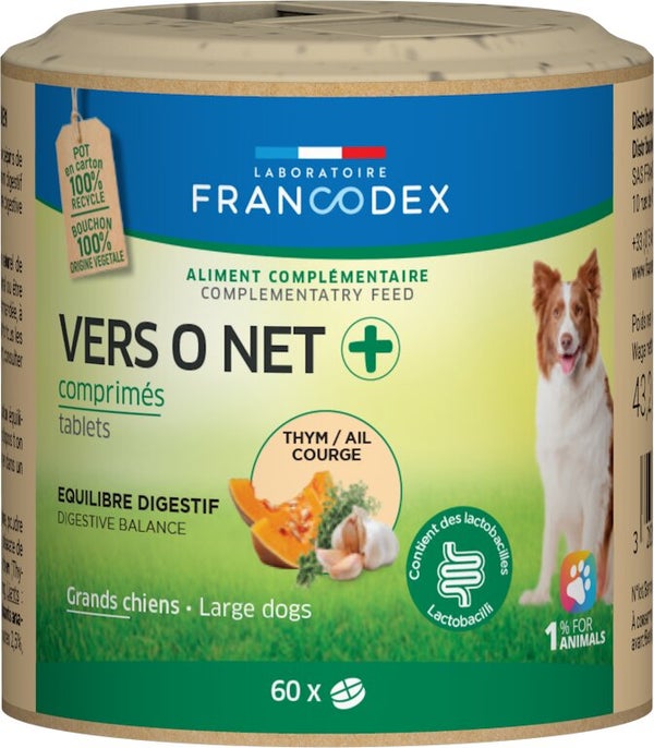 Complement alimentaire chien vers o net+ 60 comprimes