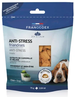 Friandise chiot/chien anti-stress l-tryptophane camomille/melisse 75g