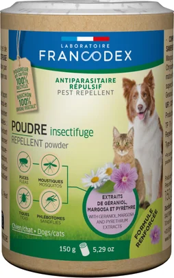 Antiparasitaire repulsif chien/chat naturel poudre 150g