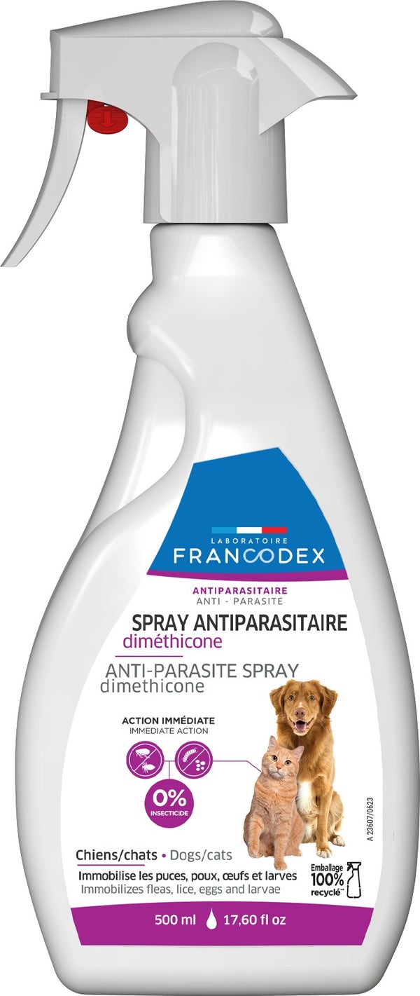 Antiparasitaire chien/chat dimethicone spray 500 ml