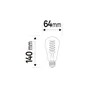 Ampoule led LEXMAN Edison E27 4,8 W=42 W 500 lm 2700k carbon twist ambre
