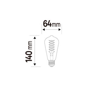 Ampoule led LEXMAN Edison E27 4,8 W=42 W 500 lm 2700k carbon twist ambre