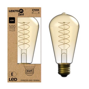 Ampoule led LEXMAN Edison E27 4,8 W=42 W 500 lm 2700k carbon twist ambre