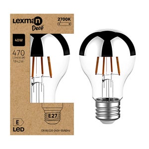 Ampoule led standard déco LEXMAN E27 40 W 470 lumens 360 d 2700 k argente