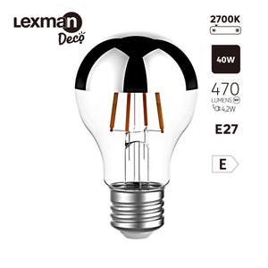 Ampoule led standard déco LEXMAN E27 40 W 470 lumens 360 d 2700 k argente