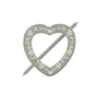 Embrasse Broche Coeur Gravé, Gris