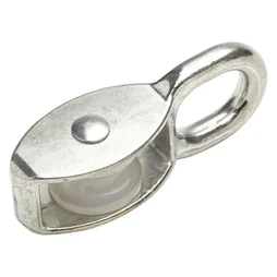 Lot De 2 Poulies À Oeil Fixe Acier Nickelé, Standers, Diam.15 X L.45 X L.15 Mm