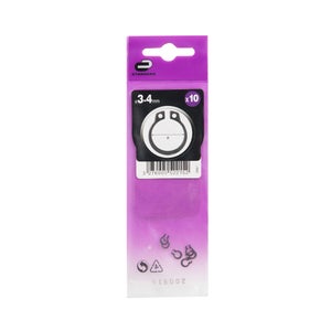 Lot De 10 Circlips Extérieurs Acier, Standers, Diam.4 Mm, L.15.5