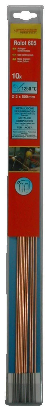 Lot De 10 Brasures Acier / Cuivre D2 500 Mm Rolot 605 Rothenberger