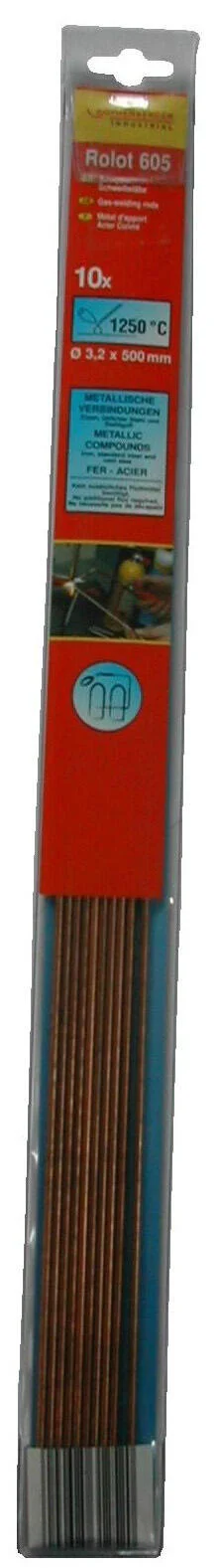 Lot De 10 Brasures Acier / Cuivre D3.2 500 Mm Rolot 605 Rothenberger