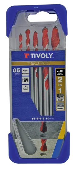 Coffret De 6 Forets Technic Multimatériau, Diam.2 À 8 Mm Tivoly 10.91307