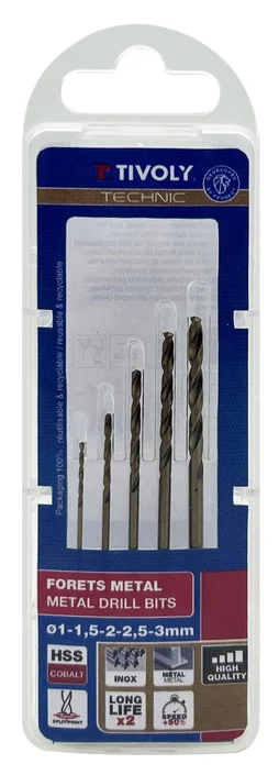 Coffret De 5 Forets Technic Métal, Diam.1 À 3 Mm Tivoly 11.46857