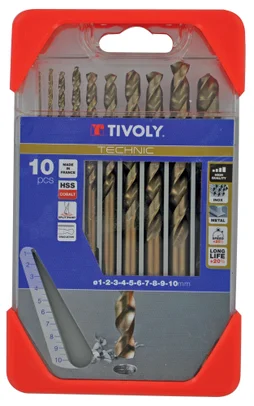 Coffret 10 Forets Technic Métal, Diam.1 À 10 Mm Tivoly 114685F0001