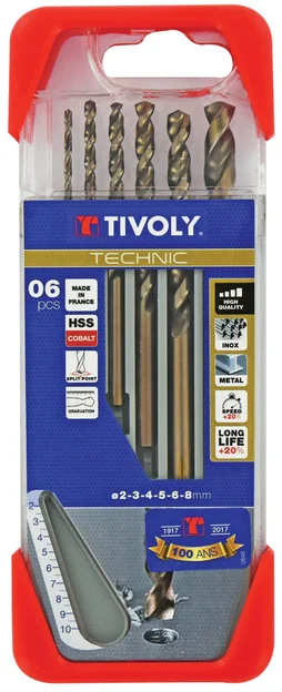 Coffret De 6 Forets Technic Métal, Diam.2 À 8 Mm Tivoly 11468470047