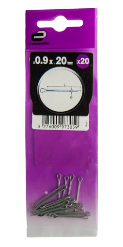 Lot De 20 Goupilles Fendues Acier, Standers, Diam.1.2 Mm, L.20