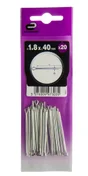 Lot De 20 Goupilles Fendues Acier, Standers, Diam.2 Mm, L.40