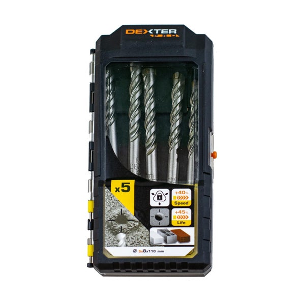 Coffret De 5 Forets Béton, Diam.Assortiment De Forets Mm Dexter Pro