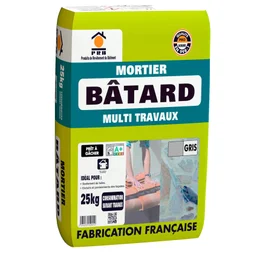 Mortier Bâtard Multiusage Mur Et Sol, Gris Prb 25 Kg