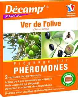 Lot de 2 capsules de phéromones anti-ver de l'olive DECAMP'