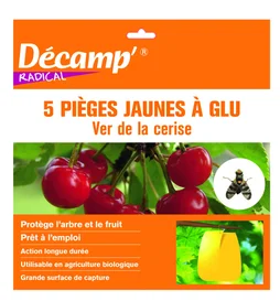 Lot de 5 pièges jaunes à glu pour arbre fruitiers DECAMP'