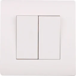 Double Interrupteur Va-Et-Vient Complet Basic, Blanc