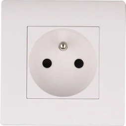 Prise avec terre Chantier, blanc