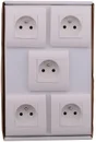 Lot de 5 prises avec terre Chantier, blanc