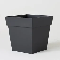 Pot Plastique Eda Toscane L.39 X L.39 X H.39 Cm Gris Anthracite