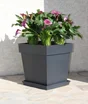 Pot Plastique Eda Toscane L.39 X L.39 X H.39 Cm Gris Anthracite