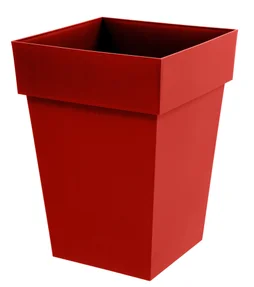 Pot Plastique Toscane, L.39 X L.39 X H.53 Cm, Rouge Rubis