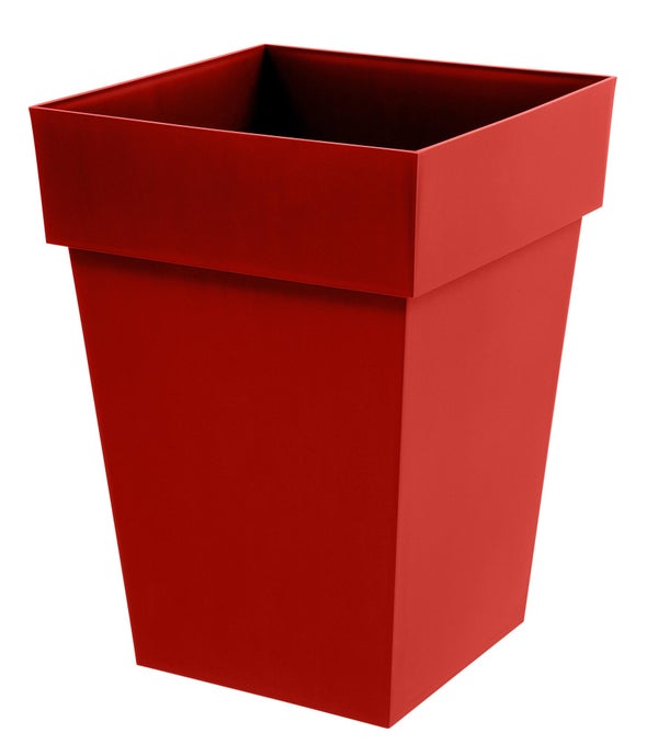 Pot Plastique Toscane, L.39 X L.39 X H.53 Cm, Rouge Rubis