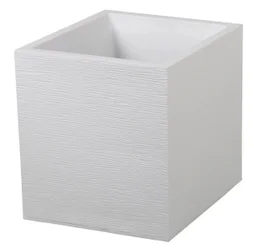 Pot plastique EDA L.39 x l.39 x H.43 cm blanc cérusé