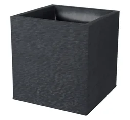 Pot Plastique Eda L.39 X L.39 X H.43 Cm Anthracite