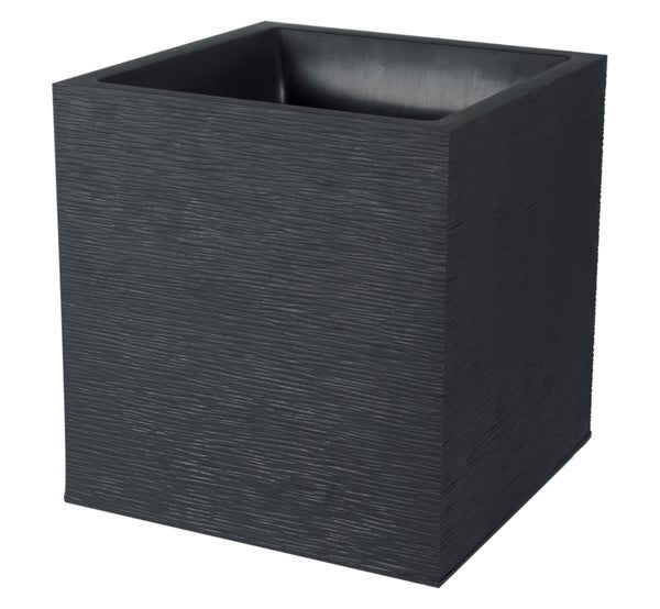 Pot Plastique Eda L.39 X L.39 X H.43 Cm Anthracite