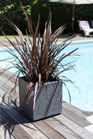 Pot Plastique Eda L.39 X L.39 X H.43 Cm Anthracite