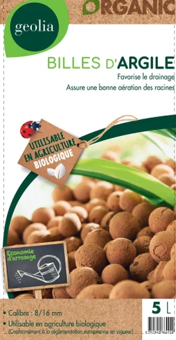 Paillage minéral argile GEOLIA, 5 l