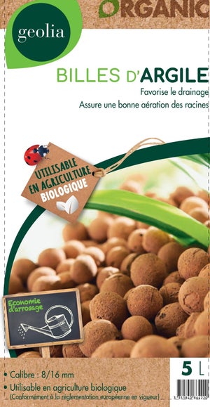 Paillage minéral argile GEOLIA, 5 l