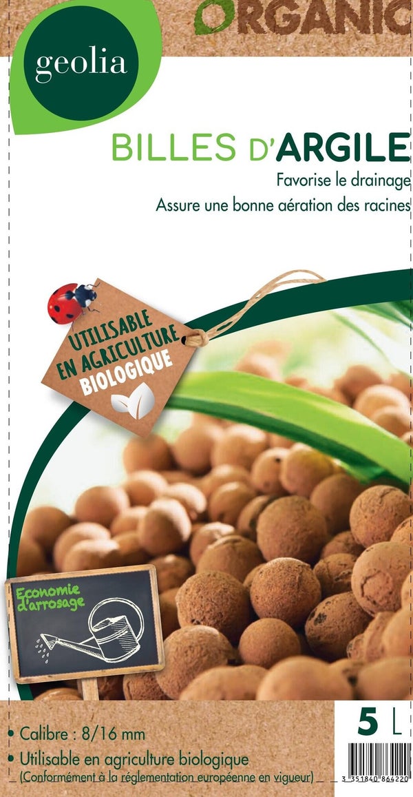 Paillage minéral argile GEOLIA, 5 l