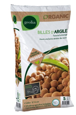 Paillage minéral argile GEOLIA, 5 l