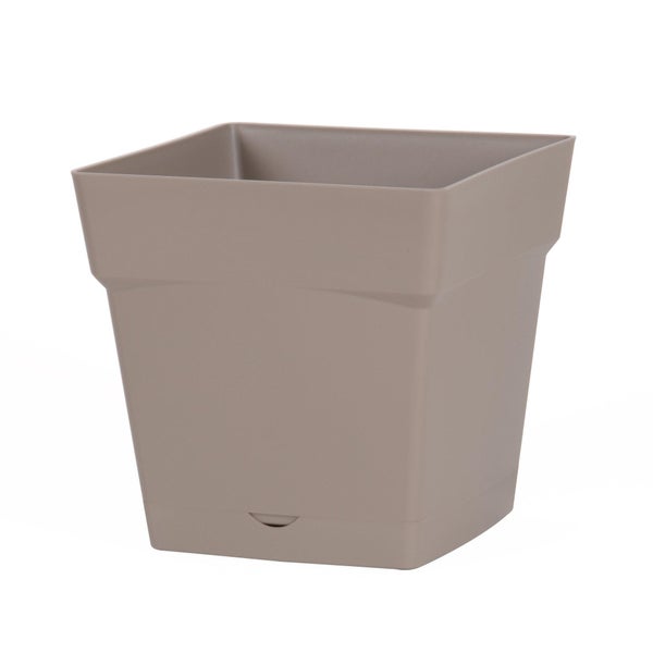 Pot Polypropylène Eda 13642 Br.T L.24.8 X L.24.8 X H.24 Cm Taupe