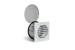 Grille d'entrée d'air frais acier, EQUATION, diam. 125 mm x L. 15 x H.15 cm