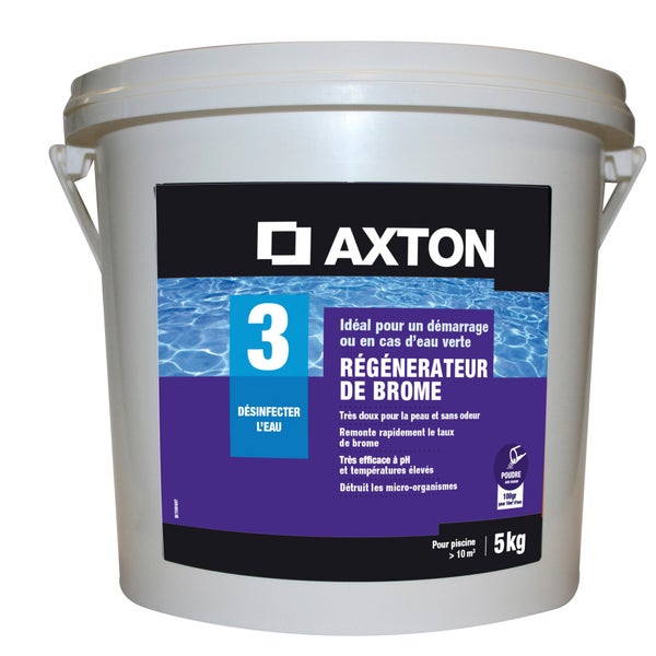 Régénérateur de brome piscine AXTON, en poudre 5 kg